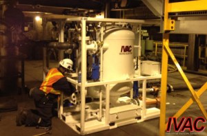 PV500 industrial vacuum system in a factory